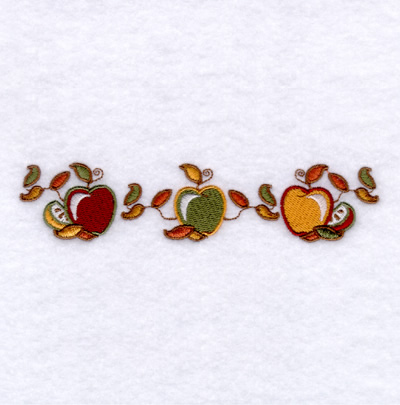 Autumn Harvest Apples Border 1 Machine Embroidery Design