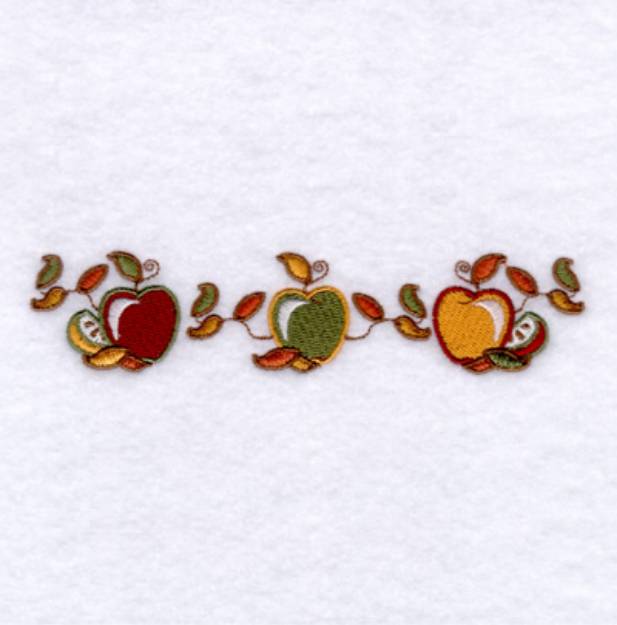 Picture of Autumn Harvest Apples Border 1 Machine Embroidery Design
