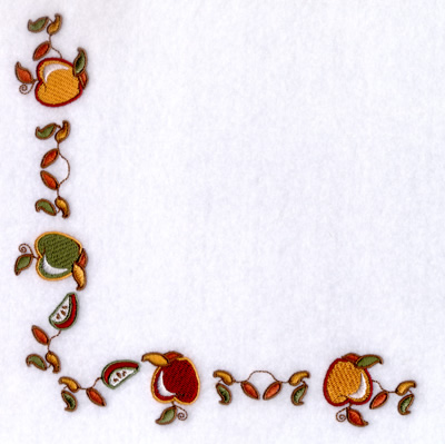 Autumn Harvest Apple Corner Machine Embroidery Design