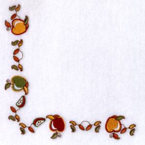 Picture of Autumn Harvest Apple Corner Machine Embroidery Design