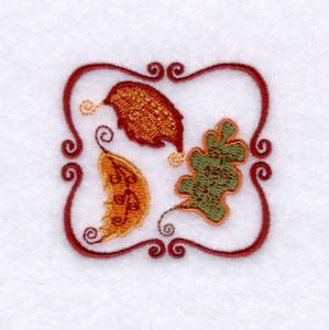 Picture of Autumn Harvest Leaves Square Machine Embroidery Design