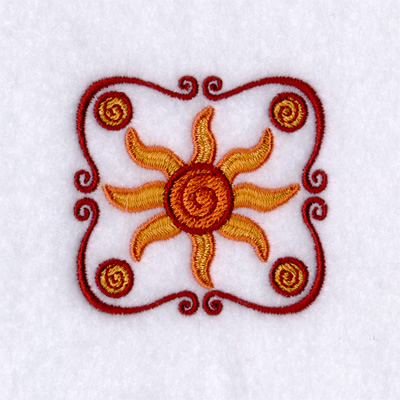 Autumn Harvest Sun Square Machine Embroidery Design