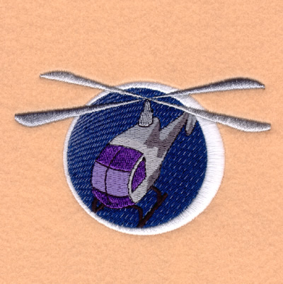 Helicopter Decal Machine Embroidery Design