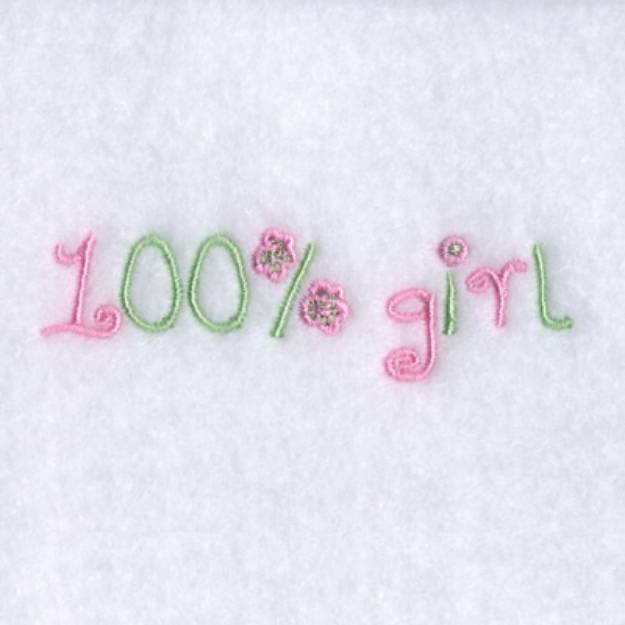 Picture of 100% Girl Machine Embroidery Design