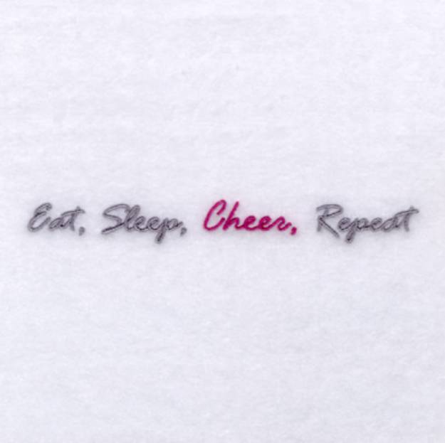 Picture of Eat, Sleep, Cheer, Repeat Machine Embroidery Design