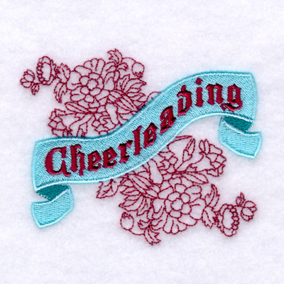 Cheerleading with Flowers Machine Embroidery Design