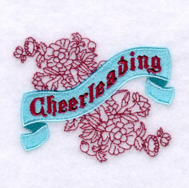 Picture of Cheerleading with Flowers Machine Embroidery Design
