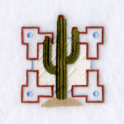 Cactus Square Machine Embroidery Design
