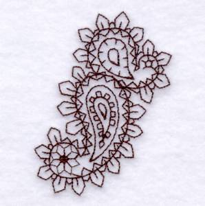 Picture of Paisley Outline #1 - Small Machine Embroidery Design