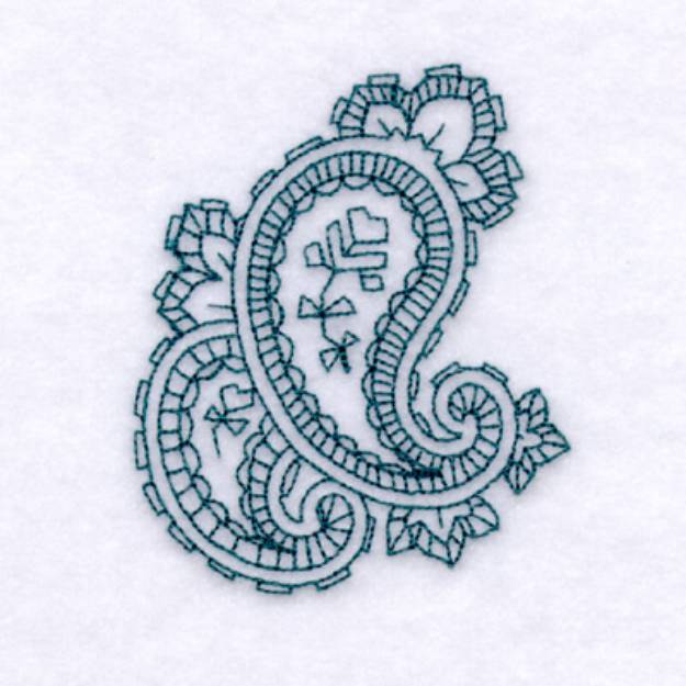 Picture of Paisley Outline #2 - Small Machine Embroidery Design