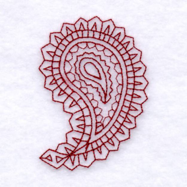Picture of Paisley Outline #4 - Small Machine Embroidery Design