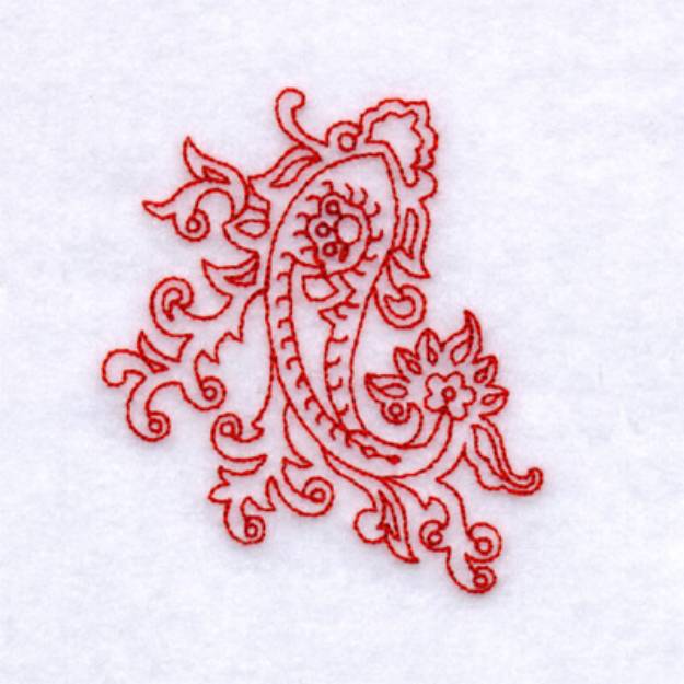 Picture of Paisley Outline #6 - Small Machine Embroidery Design
