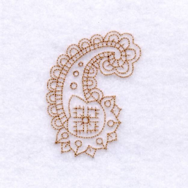 Picture of Paisley Outline #5 - Small Machine Embroidery Design