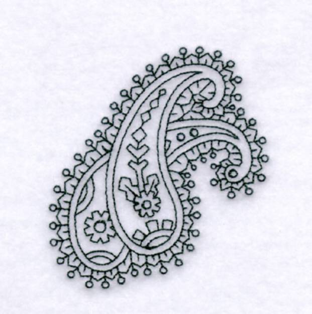 Picture of Paisley Outline #3 - Small Machine Embroidery Design