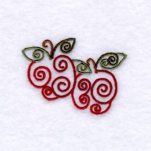 Picture of Swirly Apple Pair Machine Embroidery Design