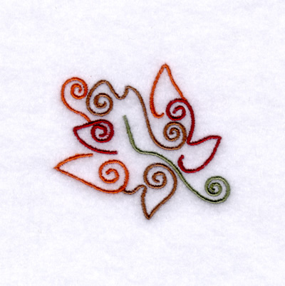 Swirly Maple Leaf Machine Embroidery Design