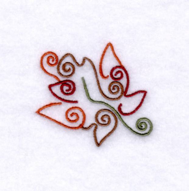 Picture of Swirly Maple Leaf Machine Embroidery Design