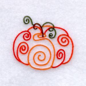 Picture of Swirly Pumpkin Machine Embroidery Design