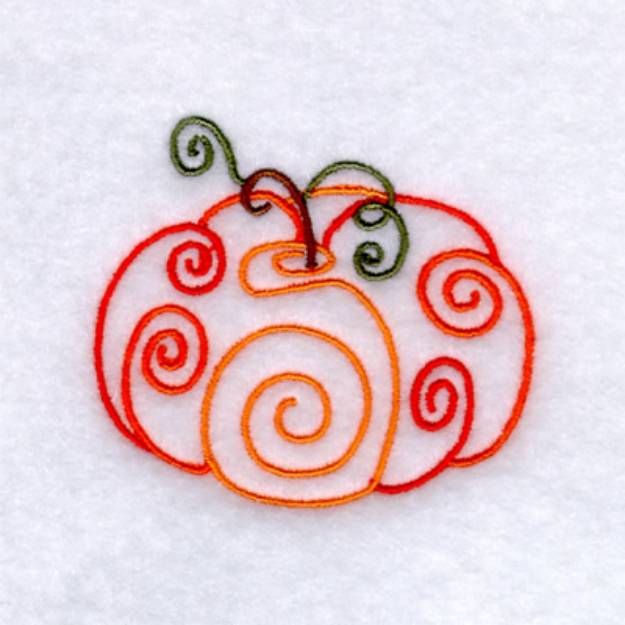 Picture of Swirly Pumpkin Machine Embroidery Design