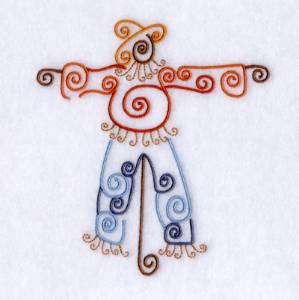 Picture of Swirly Scarecrow Machine Embroidery Design