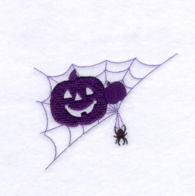 Pumpkin Spider Web Machine Embroidery Design