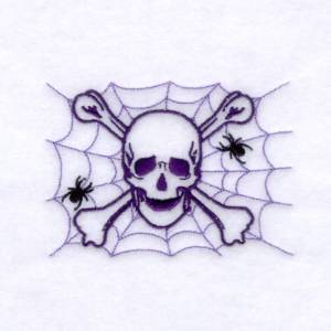 Picture of Skull Spider Web Machine Embroidery Design