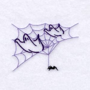 Picture of Ghosts Spider Web Machine Embroidery Design