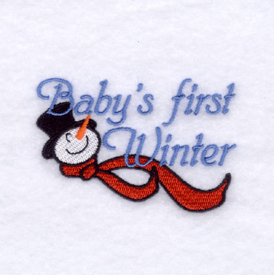 Babys 1st Winter Machine Embroidery Design