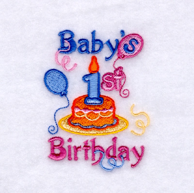 Babys 1st Birthday Machine Embroidery Design