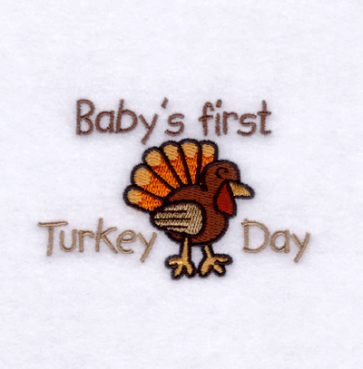 Babys 1st Turkey Day Machine Embroidery Design