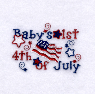 Babys 1st 4th of July Machine Embroidery Design