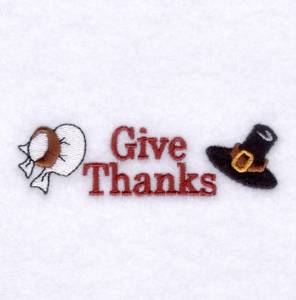 Picture of Give Thanks (Hats) Machine Embroidery Design