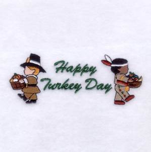 Picture of Happy Turkey Day Machine Embroidery Design