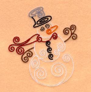 Picture of Snowman Swirls Machine Embroidery Design