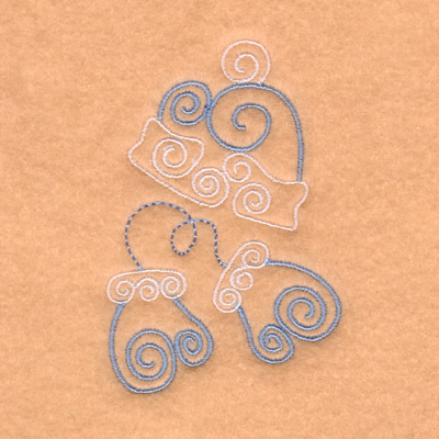 Hat & Mittens Swirls Machine Embroidery Design