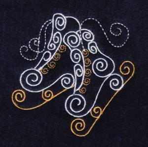 Picture of Ice Skate Swirls Machine Embroidery Design