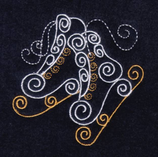 Picture of Ice Skate Swirls Machine Embroidery Design