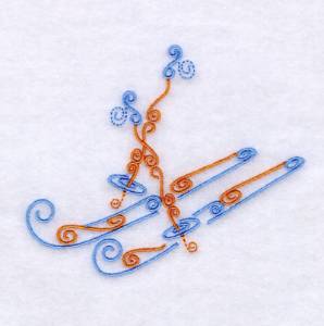 Picture of Snow Ski Swirls Machine Embroidery Design