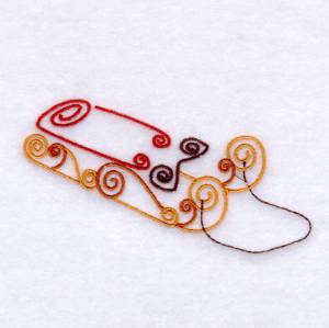 Picture of Snow Sled Swirls Machine Embroidery Design
