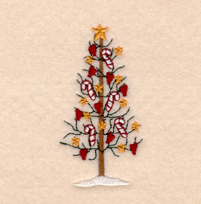 Country Christmas Tree Machine Embroidery Design