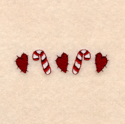 Candy Canes & Hearts Machine Embroidery Design
