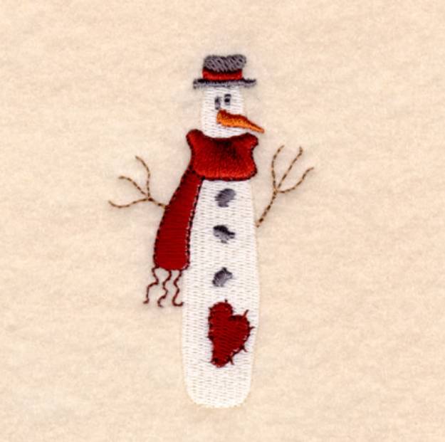 Picture of Country Snowman "Slim" Machine Embroidery Design