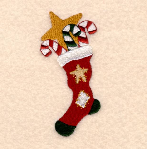 Picture of Christmas Star Stocking Machine Embroidery Design