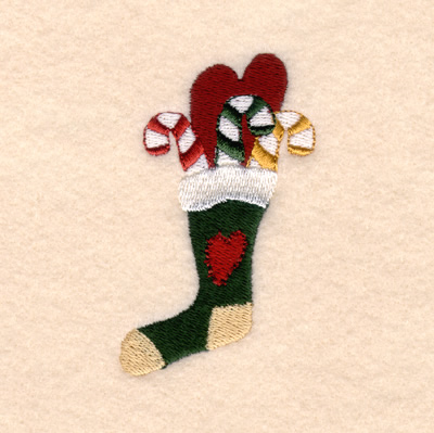 Christmas Heart Stocking Machine Embroidery Design