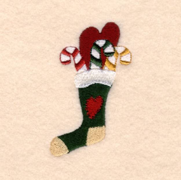 Picture of Christmas Heart Stocking Machine Embroidery Design