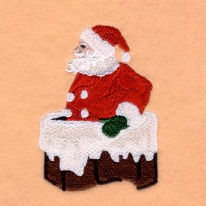 Picture of Santa in Chimney Machine Embroidery Design