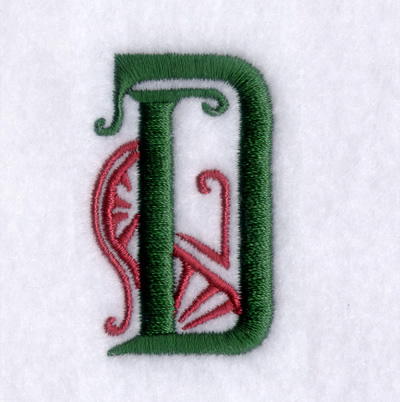 Art Deco "D" Machine Embroidery Design