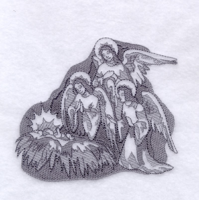Angels With Jesus Machine Embroidery Design