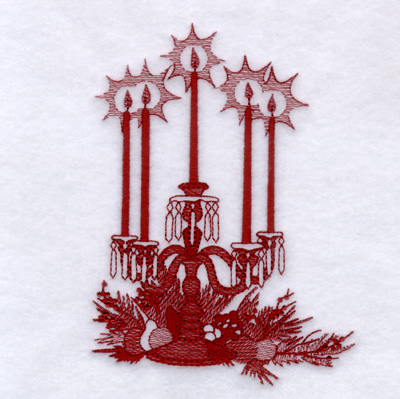 Christmas Candles Machine Embroidery Design