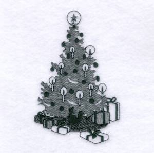Picture of Candlelit Xmas Tree Machine Embroidery Design